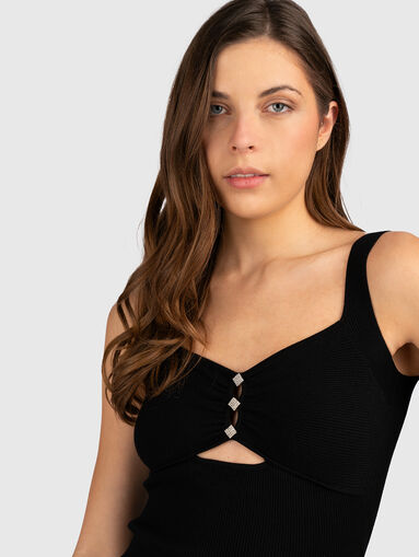 Black top with cut-out detail - 5