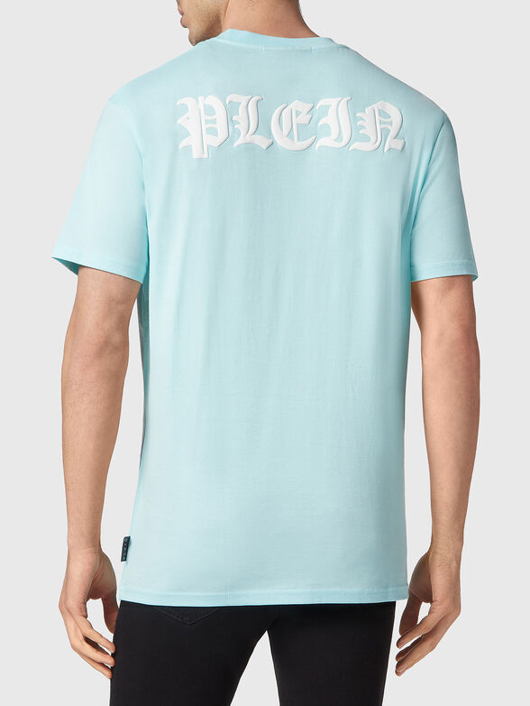 Black cotton T-shirt with a gothic logo print - 2