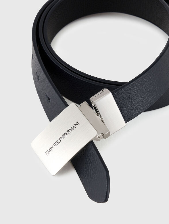 Leather belt with logo - 2