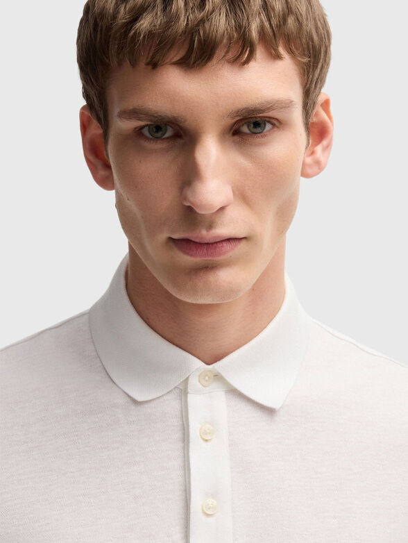 Cotton polo shirt with short sleeves and buttons - 4