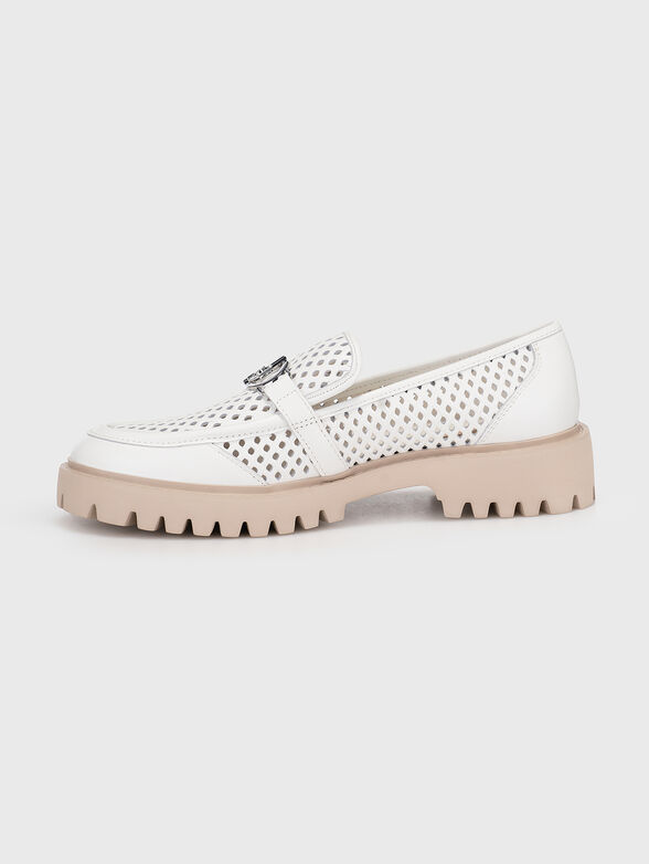 CORA 02 white loafers with perforations - 4