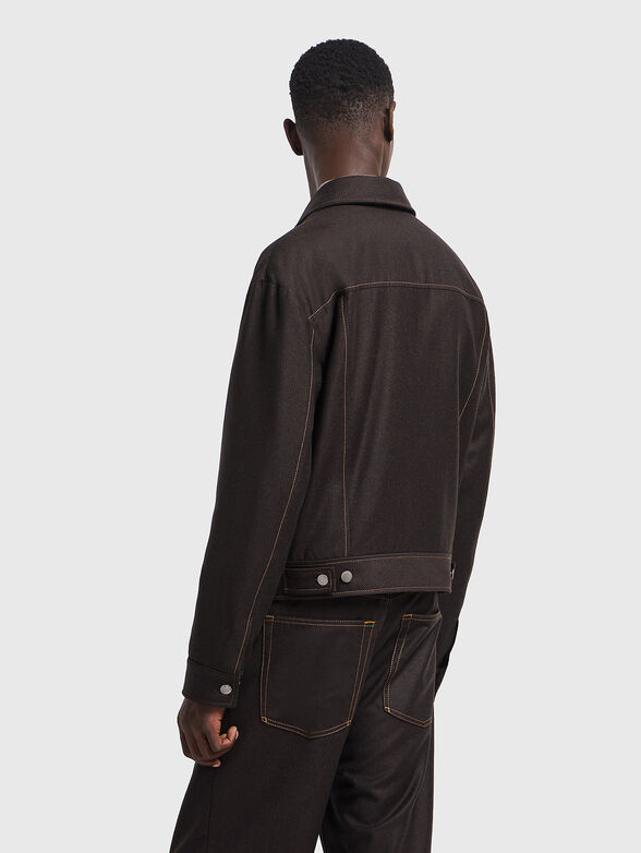 Contrast stitching wool jacket - 3