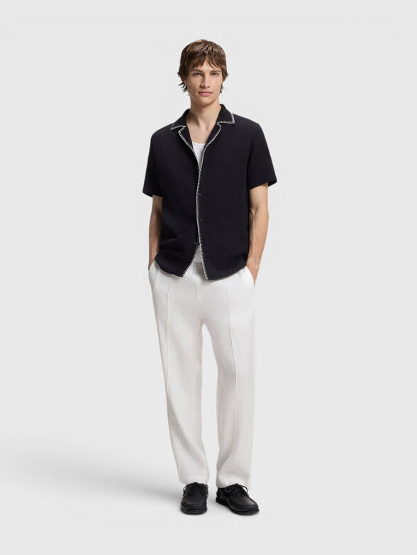 Straight-leg trousers made of linen blend - 4