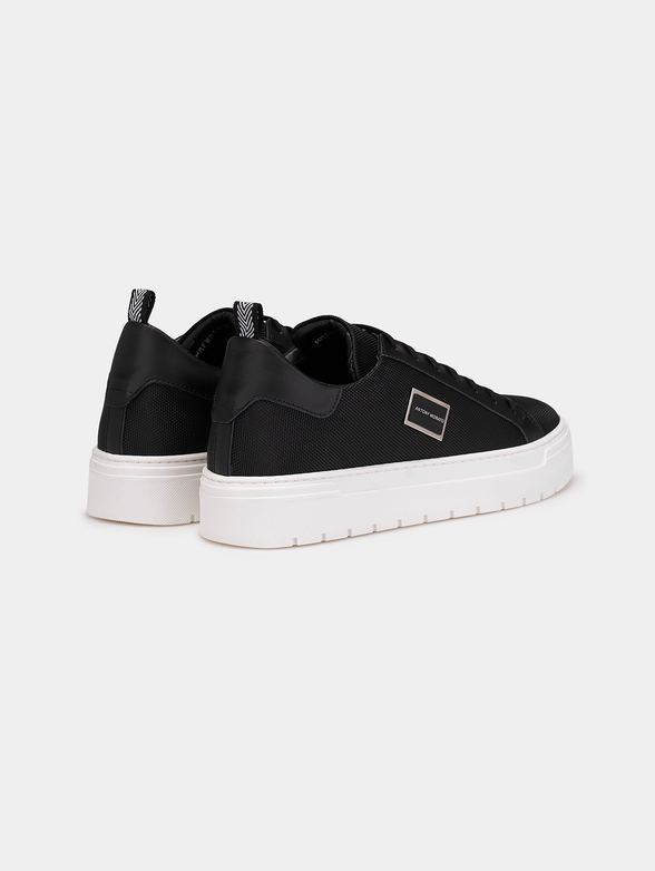 Black sneakers with metal logo detail - 3