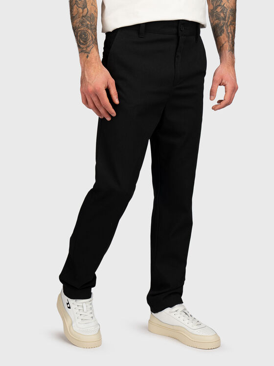 Straight wool blend trousers - 1
