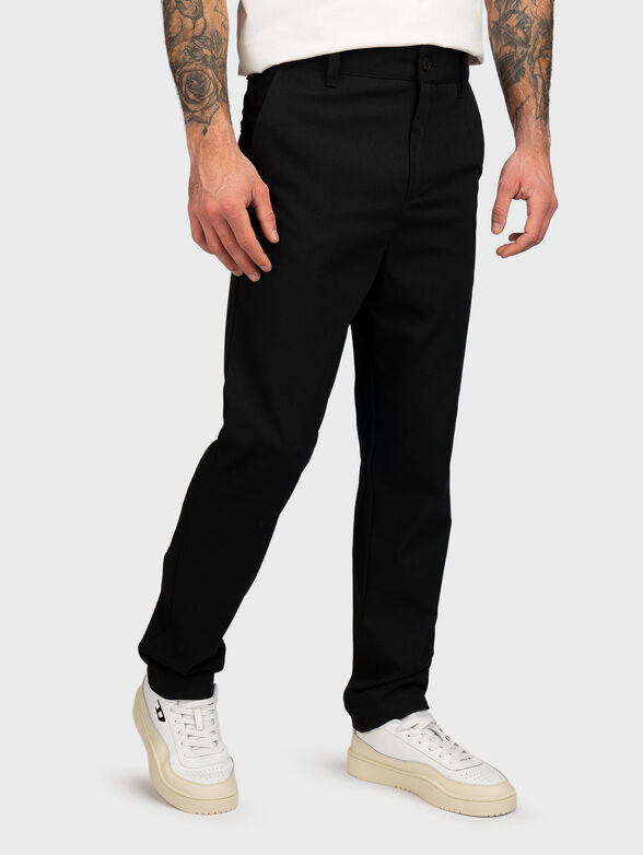 Straight wool blend trousers - 1