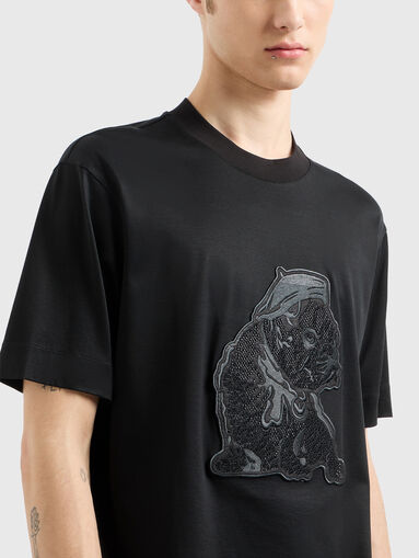 T-shirt with embroidery and rhinestones  - 3