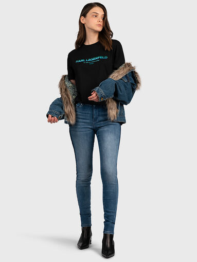 Skinny jeans with branded logo straps - 5