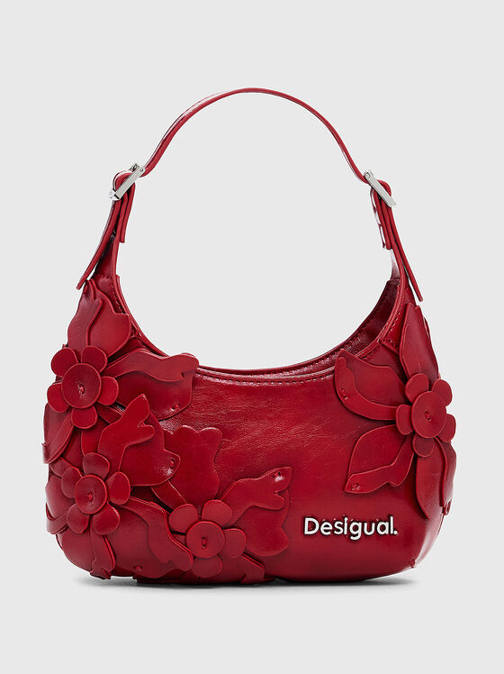 Чанта от еко кожа с флорална апликация - 1