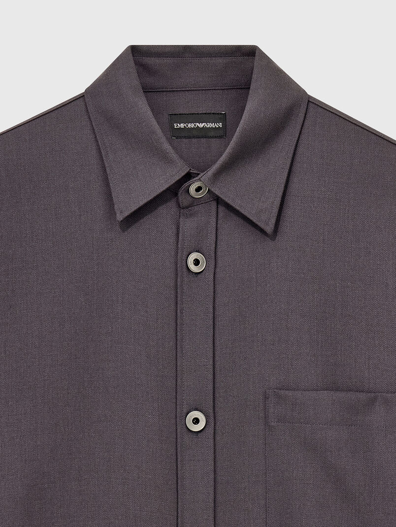 Black wool shirt - 3