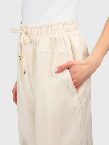 Sports pants with golden logo detail  - 4