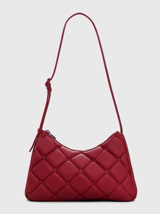 Червена чанта с капитониран ефект - 1