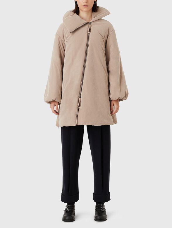 Padded jacket in beige color - 1