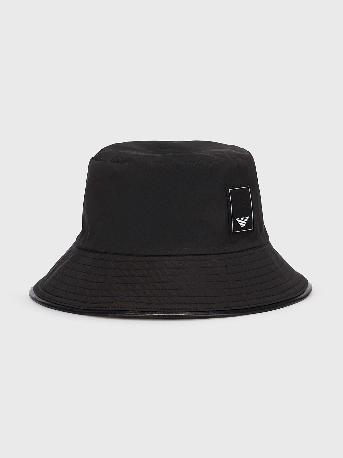 Double-faced bucket hat with logo accents brand EMPORIO