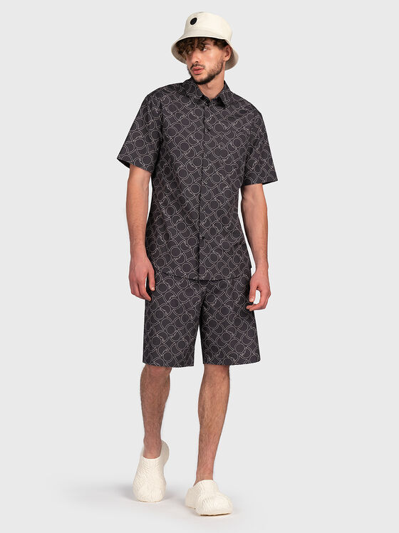 Памучна риза с контрастен принт - 2