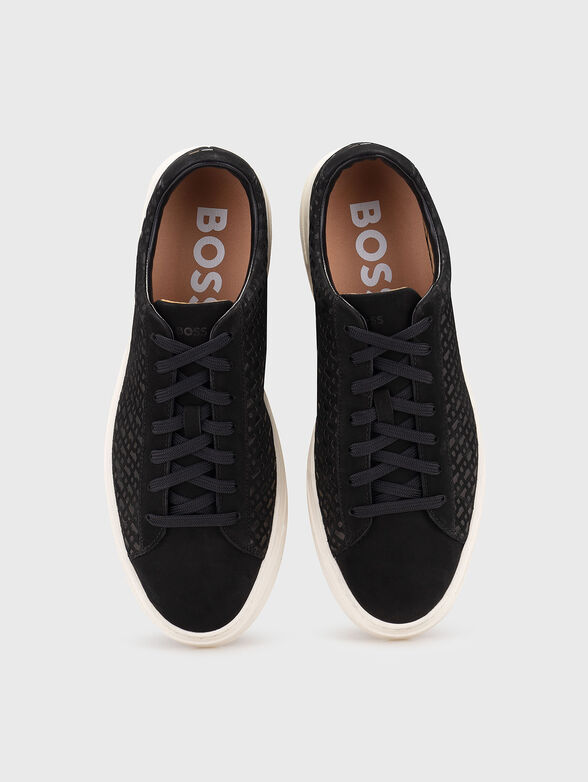 Suede sneakers with monogram - 6