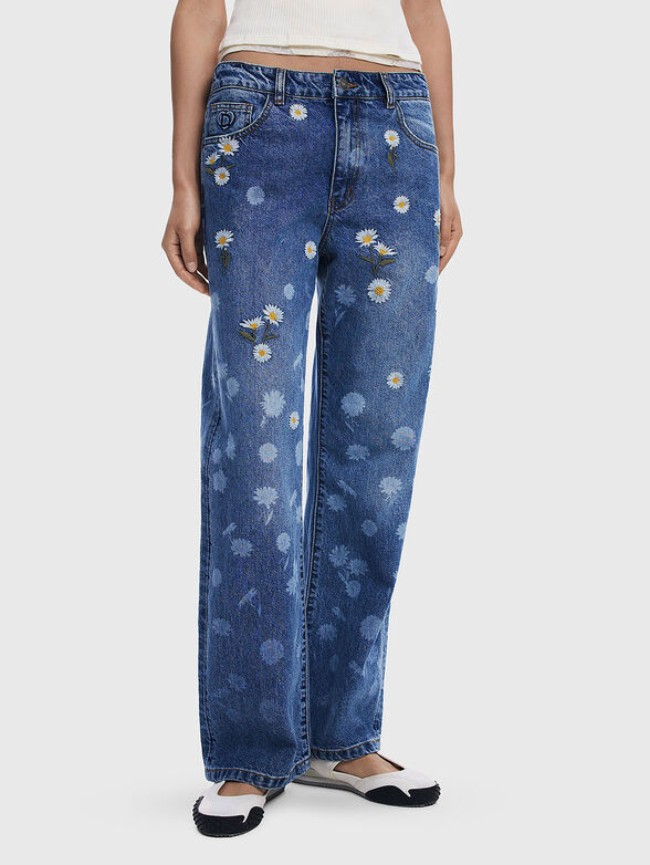Jeans with floral embroidery - 1