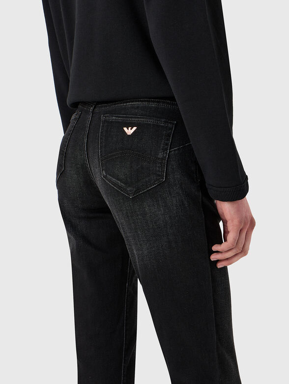 Black jeans with embroidered logo - 3