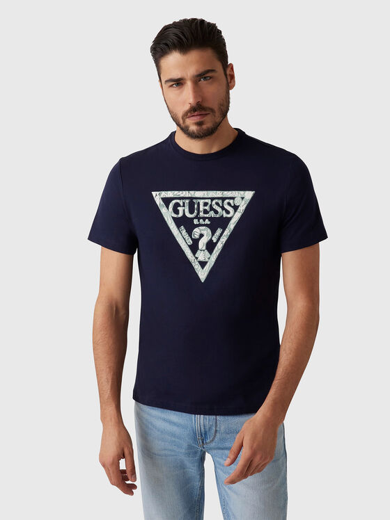 T-shirt in dark blue with logo  - 1