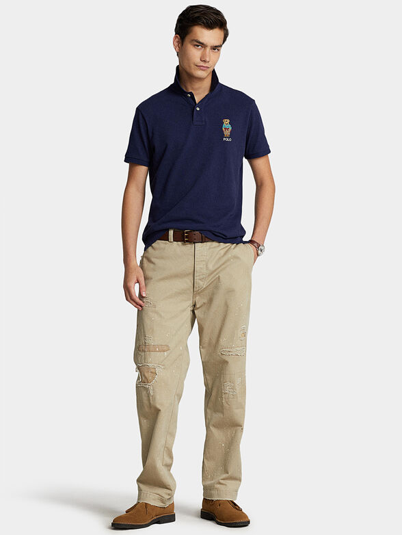 Cotton Polo-shirt with contrast Polo Bear embroidery  - 2