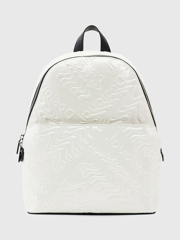 White backpack with monogram logo element - 1