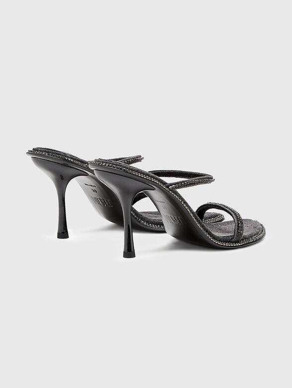 D-HAVANNA SDL heeled mules in rhinestones denim - 3