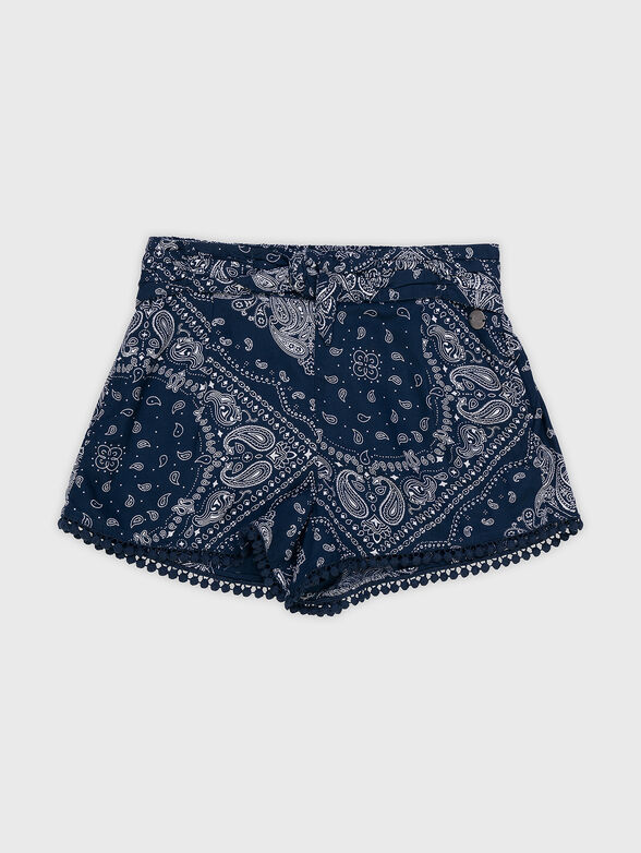 Dark blue printed shorts - 1