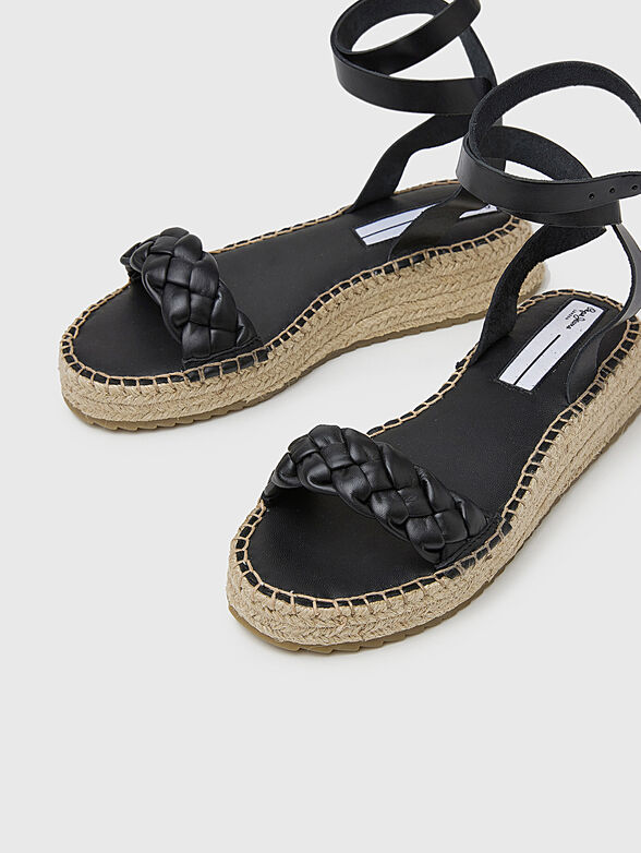 KATE BRAIDED sandals with leather details - 4