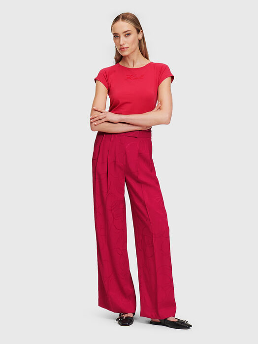 Satin pants with print