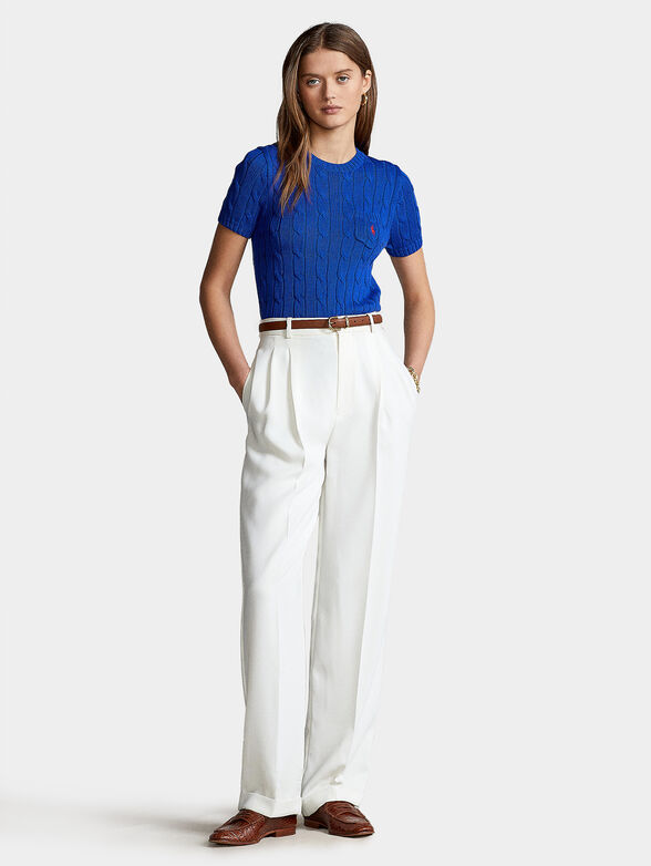 Cotton sweater with short sleeve - 2