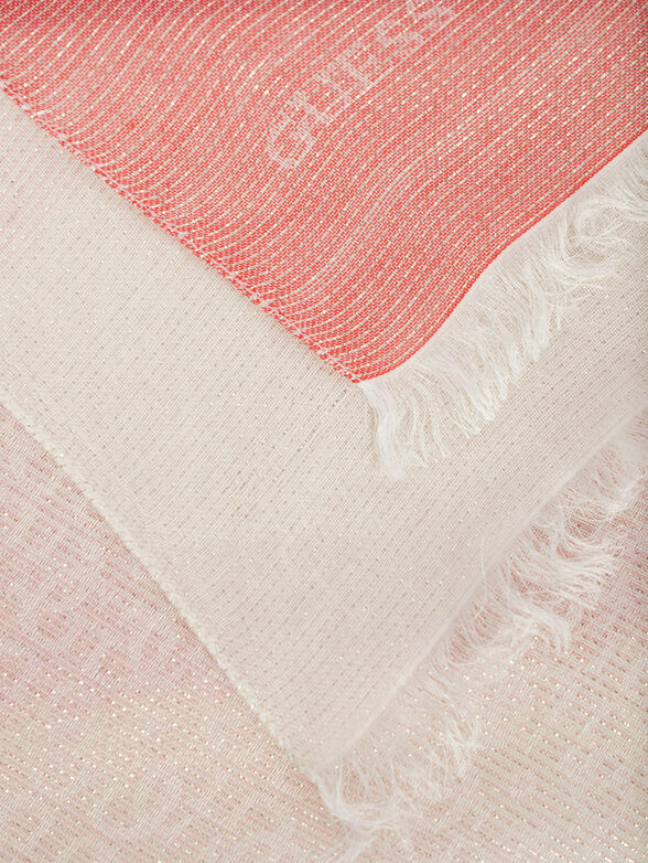 Pink ombre effect scarf with logo print - 2