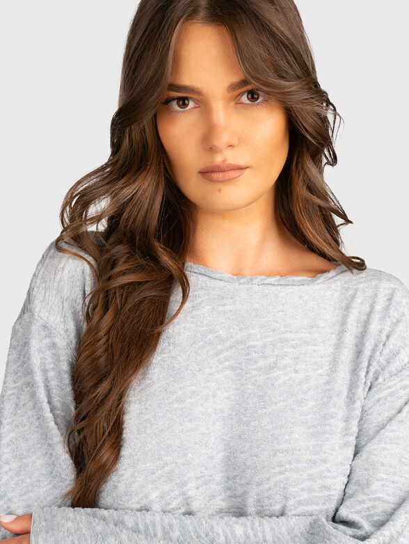 Long sleeved blouse with oval neckline - 4