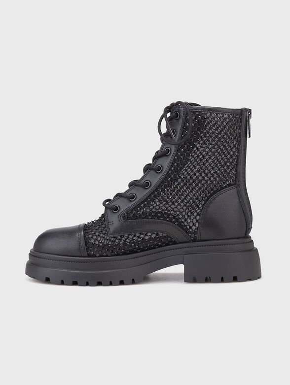 Leather boots with rhinestones - 4