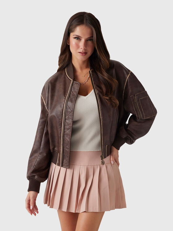 Bomber jacket with accent pocket - 1