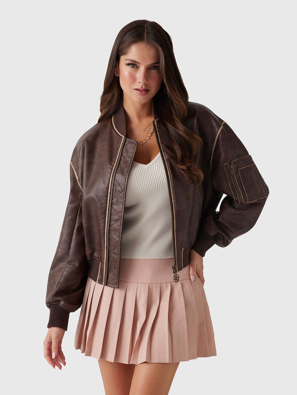 Bomber jacket with accent pocket - 1