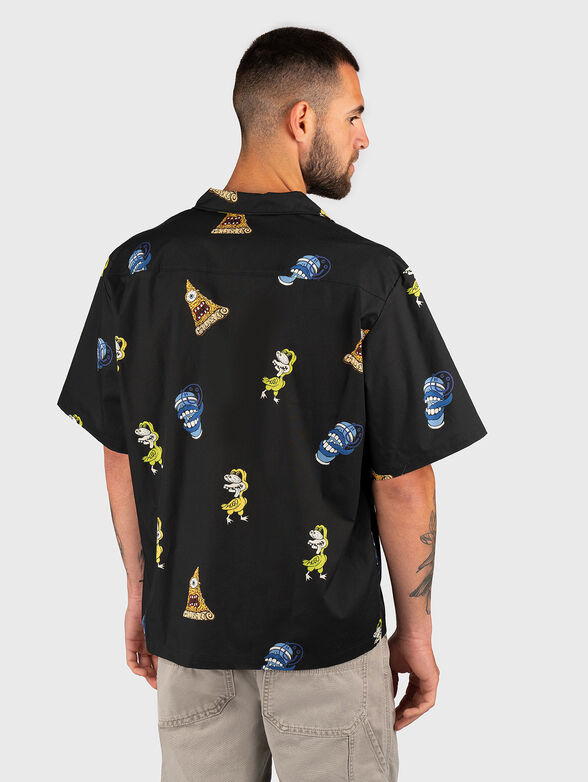 Short sleeved cotton shirt with print - 3