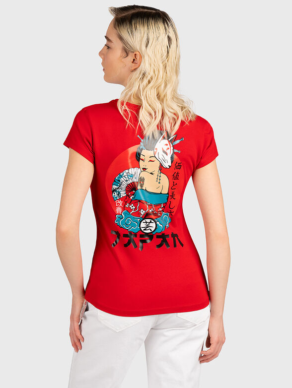 TSL 051 red T-shirt with print on the back - 1