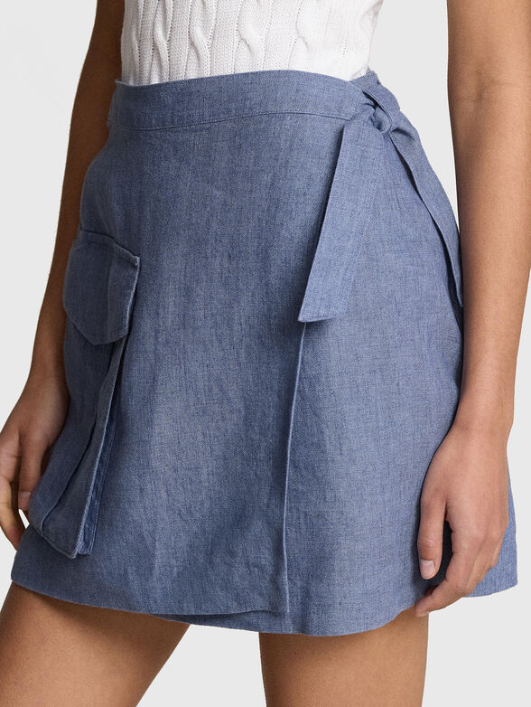Cargo linen wrap skirt - 3