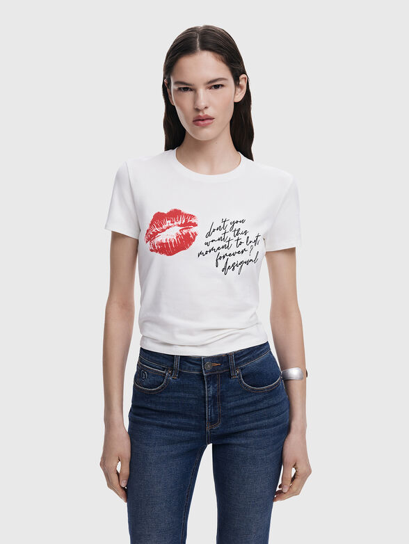 T-shirt with print and embroidery - 0
