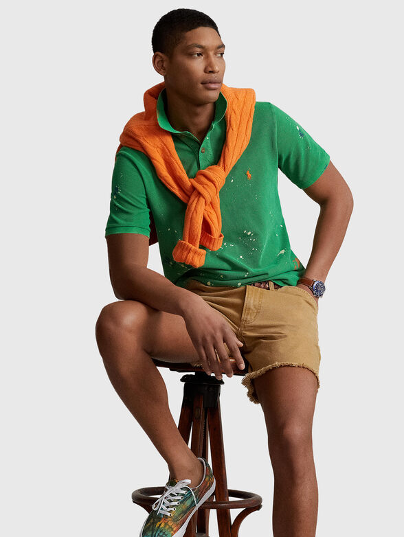 Cotton Polo-shirt with art print - 1