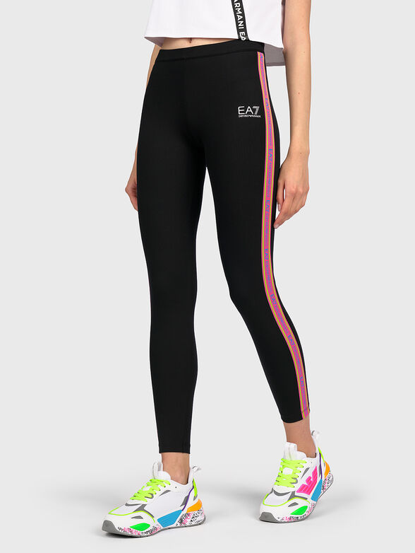 Leggings with contrasting logo band - 1