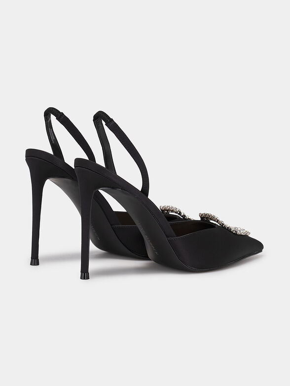 VIONNET black satin sandals - 3