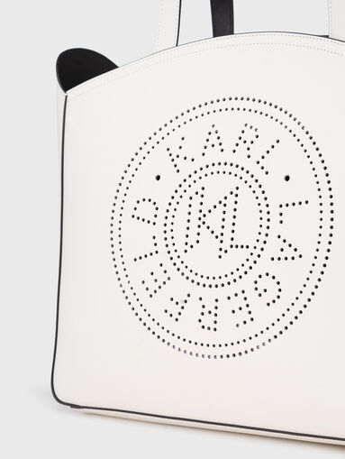 K/CIRCLE perforated bag in white  - 4
