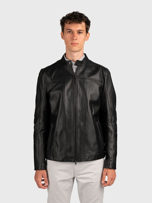 Leather biker jacket