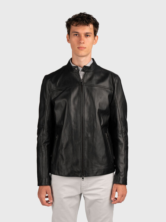 Leather biker jacket - 1