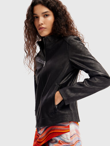 Beige biker jacket - 5