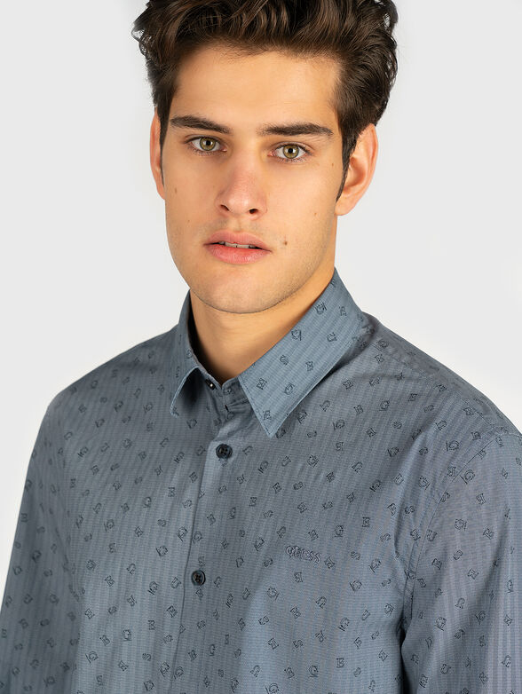 Cotton shirt with logo print - 5