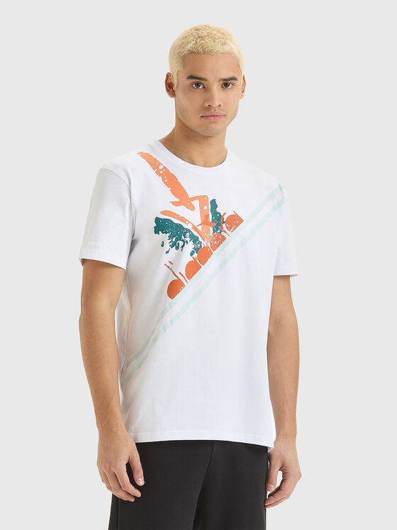 White T-shirt with contrasting print - 1