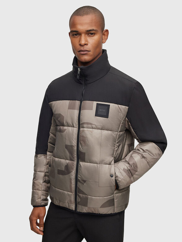 Jacket with black details and monogram print  - 1
