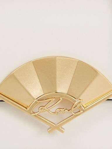 K/SIGNATURE beige leather bag with logo accent - 4